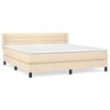 vidaXL Box spring postelja z vzmetnico krem 160x200 cm blago