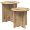 vidaXL Komplet stranskih mizic 2 kos Artisan hrast &Oslash; 45 x 45 cm