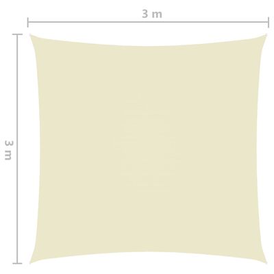 vidaXL Senčno jadro oksford blago kvadratno 3x3 m krem
