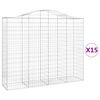 vidaXL Obokane gabion ko&scaron;are 15kosov 200x50x160/180cm pocinkano železo