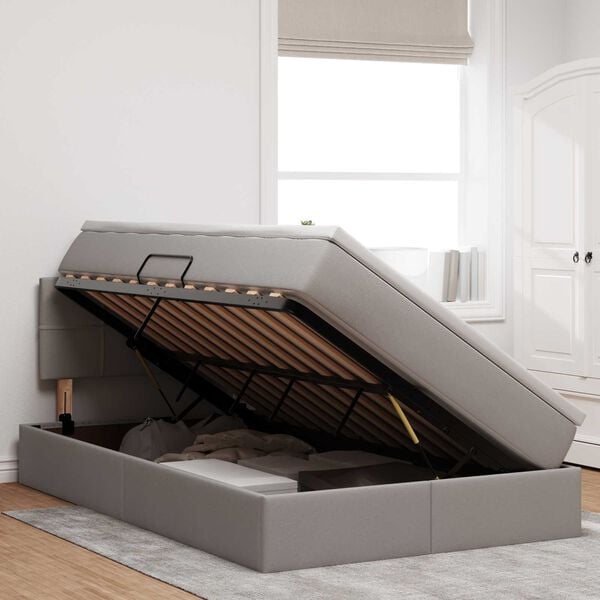 vidaXL Postelja z dodatnim prostorom za shranjevanje in vzmetnico