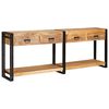 vidaXL Konzolne mizice 2 kos Rjava 200 x 33 x 75 cm Masiven les manga