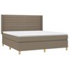 vidaXL Box spring postelja z vzmetnico LED taupe 160x200 cm blago