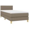 vidaXL Box spring postelja z vzmetnico taupe 90x190 cm blago