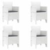 vidaXL Vrtni Stol z blazino 4 pcs Bela 53 x 49 x 85 cm Polipropilen