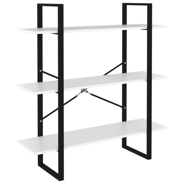 vidaXL Knjižna omara bela 100x30x105 cm iverna plo&scaron;ča