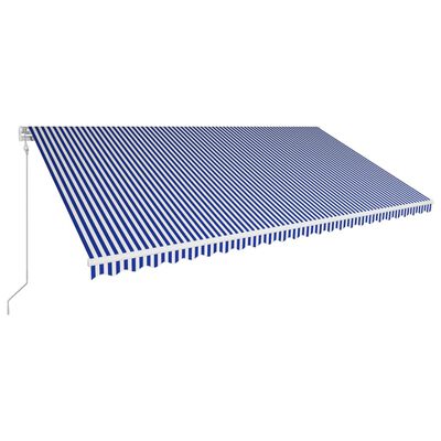 vidaXL Avtomatsko zložljiva tenda 600x300 cm modra in bela