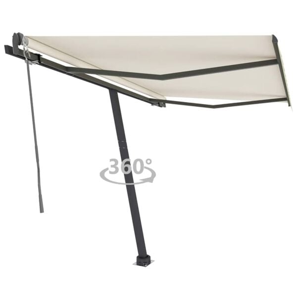 vidaXL Prostostoječa avtomatska tenda 350x250 cm krem