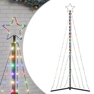 vidaXL LED božično drevo 339 LED barvita 187 cm