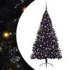 vidaXL Umjetna preddekorirana božićna jelka Črna 180 cm PVC