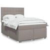 vidaXL Box spring postelja z vzmetnico taupe 140x190 cm blago