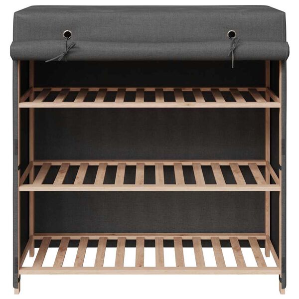 vidaXL Omarica za čevlje s pokrivalom siva 79x40x80 cm blago