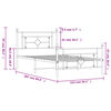vidaXL Kovinski posteljni okvir z vzglavjem in vznožjem črn 107x203 cm