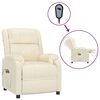 vidaXL Električni masažni naslanjač krem umetno usnje