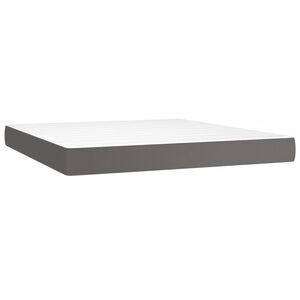 vidaXL Vzmetnica z žepkasto vzmetjo srednje trdote siva 160x200x20 cm umetno usnje