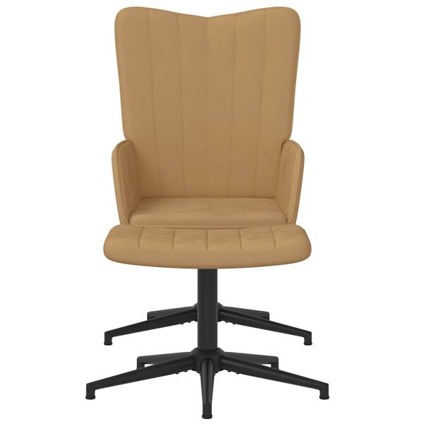 vidaXL Stol za spro&scaron;čanje s stolčkom rjav žamet