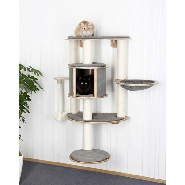 415628 Kerbl Wall-Mounted Cat Tree "Dolomit Tofana Pro" Grey 117 cm 81542