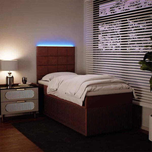 vidaXL Box spring postelja z vzmetnico roza 80x200 cm žamet