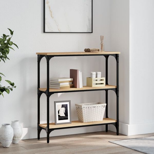 vidaXL Konzolna mizica sonoma hrast 75x22,5x75 cm inženirski les