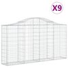 vidaXL Obokane gabion ko&scaron;are 9 kosov 200x30x100/120cm pocinkano železo