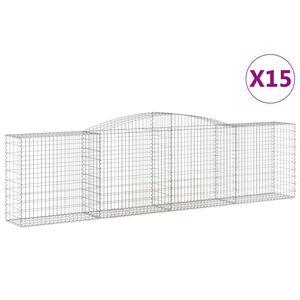 vidaXL Obokane gabion ko&scaron;are 15 kosi 400x50x100/120cm pocinkano železo