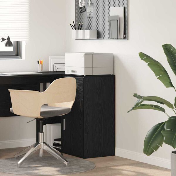 vidaXL Stranska omarica Črni hrast 38 x 34,5 x 75 cm Konstruiran les