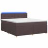 vidaXL Postelja boxspring z vzmetnico Temno rjava 180 x 200 cm Blago