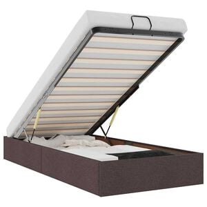 vidaXL Otomanski posteljni okvir brez vzmetnice rjav 90x200 cm blago