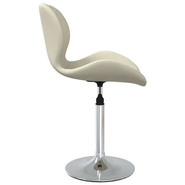 vidaXL Vrtljiv jedilni stol krem žamet