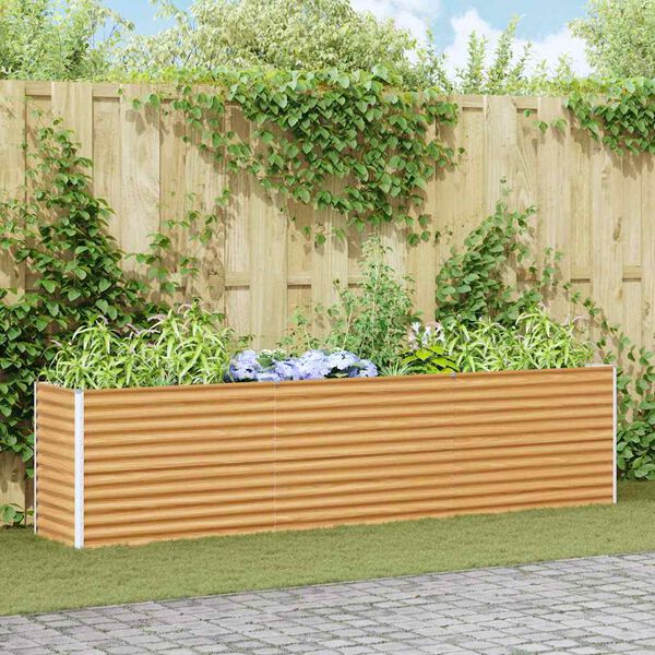 vidaXL Vrtna visoka greda 290 x 50 x 68 cm Cinkana jeklena