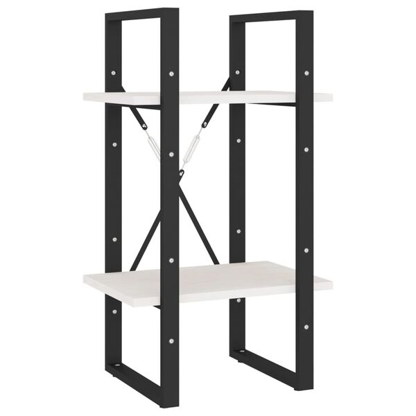 vidaXL Knjižna omara 5-nadstropna bela 40x30x175 cm borovina