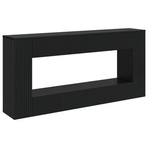 vidaXL Konzolna miza Črtasto Črna 155 x 29 x 74 cm Konstruirano leseno