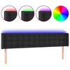 vidaXL LED posteljno vzglavje črno 163x16x78/88 cm umetno usnje