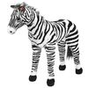 vidaXL Stoječa pli&scaron;asta zebra črna in bela XXL