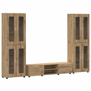 vidaXL Komplet TV omaric FLORIN 3 pcs Umetni hrast Konstruiran les