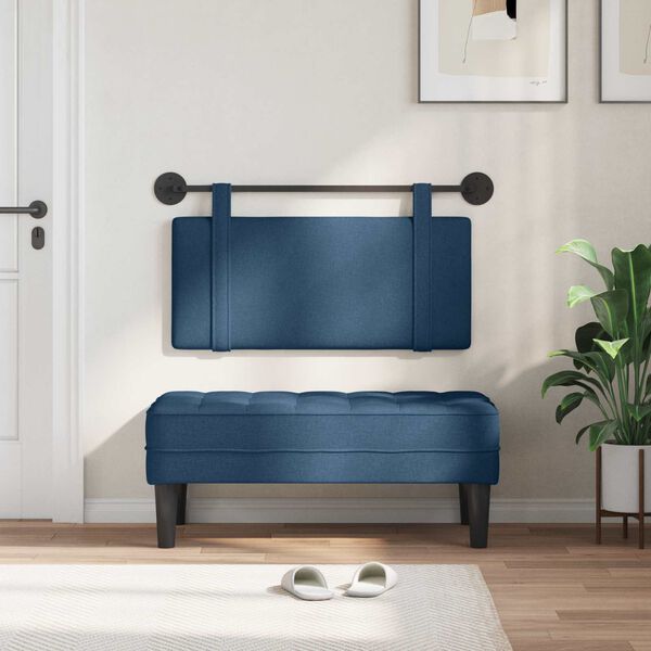 vidaXL Visoki naslon za glavo Enobarvno Modra 100 x 55 x 5 cm blago