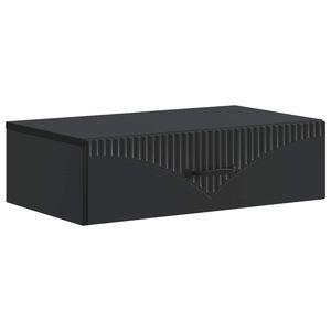 vidaXL Stenska stranska miza Črna 59 x 34,5 x 17 cm Inženirski les