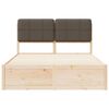 vidaXL Posteljni okvir z oblazinjenim vzglavjem Taupe 140 x 190 cm