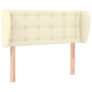 vidaXL Vzglavje z u&scaron;esi krem 83x23x78/88 cm umetno usnje