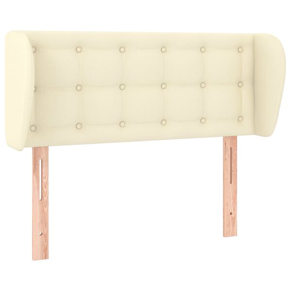 vidaXL Vzglavje z u&scaron;esi krem 83x23x78/88 cm umetno usnje