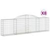 vidaXL Obokane gabion ko&scaron;are 8 kosov 300x30x80/100 cm cinkano železo