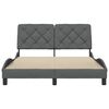 vidaXL Posteljni okvir brez vzmetnice temno siv 140x190 cm blago