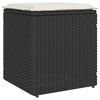 vidaXL Vrtni stolčki z blazinami 2 kosa Črna 40x40x43 cm Poly Rattan
