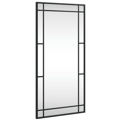 vidaXL Stensko ogledalo črno 40x80 cm pravokotnik železo