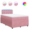 vidaXL Box spring postelja z vzmetnico roza 120x190 cm žamet