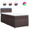 vidaXL Box spring postelja z vzmetnico temno rjav 90x190 cm blago