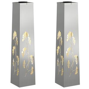 vidaXL Solarno LED svetilo za pot 2 kos Toplo bela 18 x 18 x 80 cm