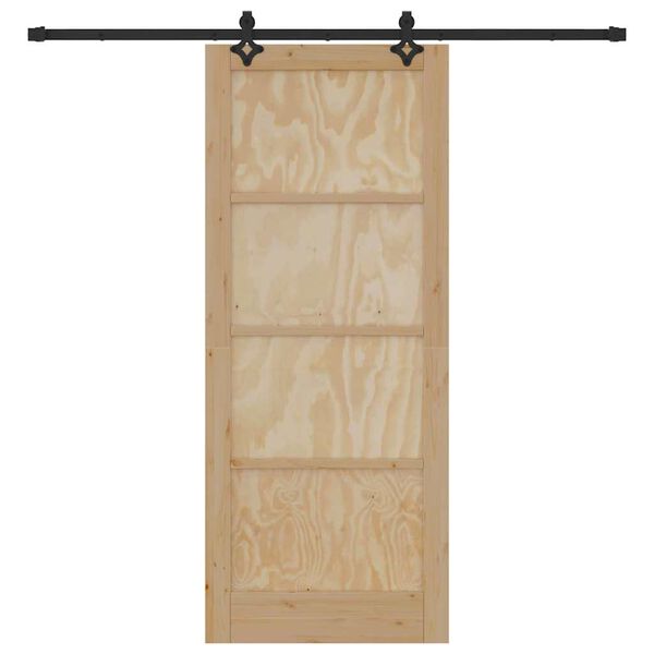 vidaXL Drsna vrata ORKDAL Rjava 86 x 211 cm Masivno borovo les