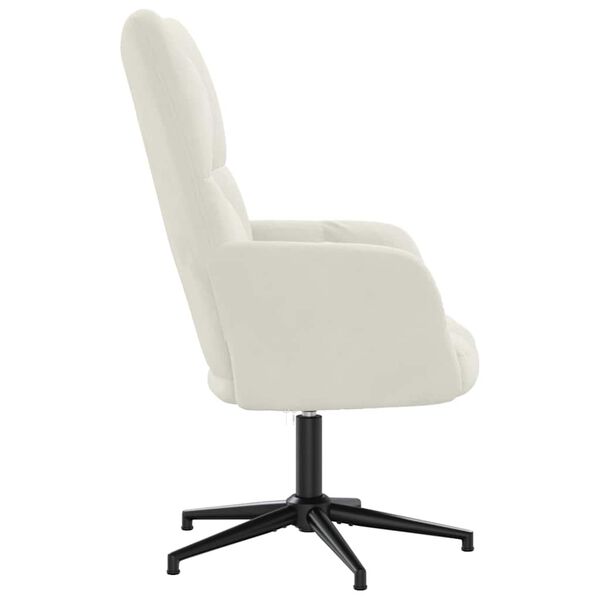 vidaXL Stol za spro&scaron;čanje kremno bel žamet