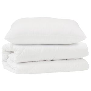 vidaXL Komplet odej z blazino 2 pcs Bela Mikrofibra